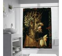 FEIPUHOME Art Tissu de Style Renaissance Rideau de Douche en Polyester Allégorie de l’Hiver Peinture célèbre Estampes Rideaux de Salle de Bain Imperméable à l’Eau Séchage Rapide 200 x 200 cm