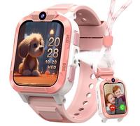 FeipuQu Montre Connectée Enfant 4G GPS Appel Vidéo SOS Montre Téléphone SIM Mode École Zone de Sécurité Caméra IP68 850mAh Rose