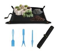 FEIQIAO Tapis de pot en cuir, tapis de rempotage, tapis de plantes succulentes portable, tapis de jardin imperméable et pliable épais, plaques de pot pour le rempotage (noir, 76 cm * 45 cm)