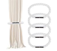 Feirdhoo Attache Rideaux 4 Pièces Embrasses à Rideaux Embrasse Rideau Aimantée Tressage Magnétiques Rideaux Boucle Embrases pour Voilages Accessoires de Rideaux pour la Décoration de la Maison