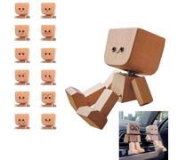 Feirdhoo Figurine d'homme en Bois Qui Secoue Les Pieds, Figurine de Bonhomme en Bois Vacillant pour Voiture Tableau de Bord