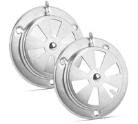 Feirdhoo Lot de 2 rosettes d'aération rondes en acier inoxydable - 95 mm - Verrouillables - Pour four à gaz, barbecue, poulailler