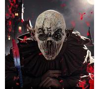 Feirdhoo Masque d'Halloween extraterrestre effrayant, masque de tête en latex de monstre, fantôme terreur, masque de diable, fête dansante biochimique, taille 25 x 30 x 2 cm, gris, unisexe, adulte