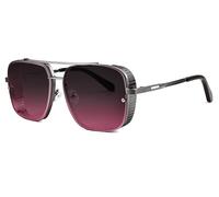 FEISEDY Lunettes de Soleil Pilote Carrées Vintage Rétro 70s et 80s B2894