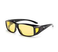 FEISEDY Surlunettes de Vision Nocturne Hommes Femmes Polarisées avec Oculaire Jaune pour la Conduite B2593
