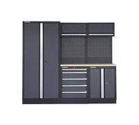 Feistos Meuble d’atelier avec rangements et établi Apollo 1 - 227 x 46 x 200 cm - FE9991