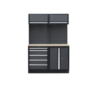 Feistos Meuble d’atelier avec rangements et établi Apollo 5 - 136 x 46 x 200 cm - FE9995