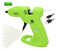 FEITA Mini pistolet à colle sans fil rechargeable par USB 2650 mAh - avec 30 bâtons de colle pour travaux manuels, arts, réparations à domicile