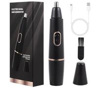 FEITA Tondeuse à poils d'oreille et de nez pour homme, électrique sans fil rechargeable, rotative à 360°, double lame, étanche, cadeau pour papa et homme, noir