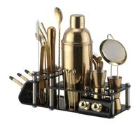 FEITAOOZ Shaker Cocktail, Kit Shaker à Cocktail, Kit de préparation de Boissons en Acier Inoxydable, for Bar à Domicile(Gold)