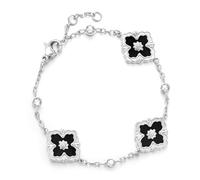 FEITENGU Discret et pourtant raffiné, bracelet, collier, bagues, fabriqué en argent sterling S925 et coquillages, design classique, fleur à quatre feuilles, bijou tendance, Cuir