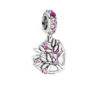 Feitery Arbre Généalogique Rose Charms Compatible Pandora les Bracelets et Colliers Charm et Perles pour Femme