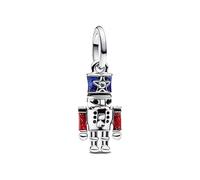 Feitery Breloque bonhomme en pain d'épice compatible avec les bracelets Pandora en forme de cœur - Cadeau de Noël pour femme, Zircone cubique, Zircone cubique