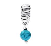 Feitery Breloque en forme de cœur pour bracelets Pandora - Couleur turquoise - Cadeau pour femme