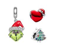 Feitery C Charms Breloque Coquillage Bleu Sirène Tortue Compatible avec Bracelets Pandora Breloque Cœur Or Bijoux d'été pour Femme