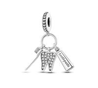 Feitery Christmas Dent Charms et Perles pour Femme Charm Compatible avec les Bracelets et Colliers Pandora,Cadeaux de Noël