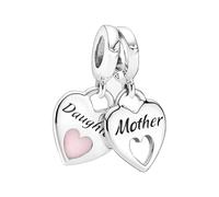 Feitery Christmas Maman et Fille Charms et Perles pour Femme Charm Compatible avec les Bracelets et Colliers Pandora,Cadeaux de Noël