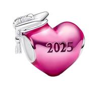 Feitery Coeur Rose Diplôme en 2024 Charms Coeur Compatible avec les Bracelets et Colliers Pandora et Perles pour Femme Charm Souvenirs de la Remise des Diplômes