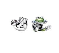 Feitery Grenouille et Paresseux Charms Faune et Perles pour Femme Charm Compatible avec les Bracelets et Colliers Pandora