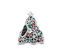 Feitery Sapin de Noël Argenté Christmas Charms et Perles pour Femme Charm Compatible avec les Bracelets et Colliers Pandora,Cadeaux de Noël