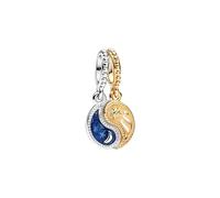 Feitery Two-tone Splittable Sun & Moon Dangle Charms Animaux Marins Coeur Compatible avec les Bracelets et Colliers Pandora Voyageant Perles pour Femme Bijoux D'été