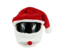 Feithmonic Housse de Casque Moto Père Noël, Couvre-Casque Intégral Universel Peluche, Chapeau de Noël d'hiver, Accessoire Drôle pour Casques de Moto Protection Contre Les Rayures (Casque Non Inclus)
