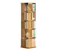 FEITJMMW Étagère À Livres Rotative À 360°, Bibliothèque D'étudiant en Bambou À 5/6 Niveaux - Bibliothèque d'angle Haute, Organisateur De Rangement, Armoire, Présentoir De Livres pour Salon