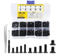 FEIW-500 Pièces M2 M2,5 M3 Vis À Tête Fraisée,Vis À Tête Fraisée Cruciforme,Visser À Mécanique À Tête Plate Assortiment Kit Pour Ordinateur Portable Pc,Noir