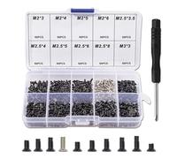 FEIW-500 Pièces M2 M2.5 M3 Vis Ordinateur Micro Visserie Vis Pour Ordinateur Portable,Micro Vis De Réparation Kit De Vis Avec Tournevis Avec 10 Tailles Pour Ordinateur Portable Carte Mère Montre