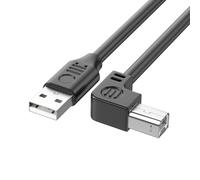 FeiYeup Câble d'imprimante USB 2.0 de type A mâle vers type B haute vitesse 480 Mbit/s coudé à 90 degrés pour bureau et usage domestique 5 m