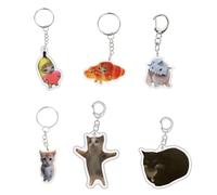FeiYeup Heoter Lot de 6 pendentifs porte-clés en forme de chat amusant - Accessoires amusants - Bijoux de décoration