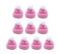 FeiYeup Lot de 10 mini chapeaux tricotés pour loisirs créatifs, cadeaux, décoration de la maison pour enfants, filles, garçons, loisirs créatifs, mini bonnet tricoté