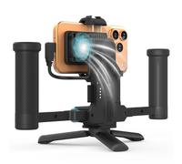 Feiyu Phone Video Rig Pro pour iPhone 15/16/17 Pro/Pro Max - Cage de fabrication de films 4K avec concentrateur de stockage externe, ventilateur de refroidissement, extension de batterie, fente pour
