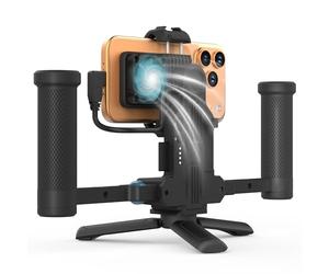 Feiyu Phone Video Rig Pro pour iPhone 15/16/17 Pro/Pro Max - Cage de fabrication de films 4K avec concentrateur de stockage externe, ventilateur de refroidissement, extension de batterie, fente pour