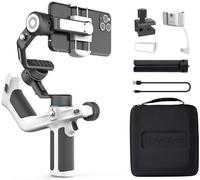 Feiyu SCORP Mini-P Kit [Officiel] Stabilisateur Smartphone, Stabilisateur pour iPhone/Android avec 3 Axes, VLOG, Youtube & TikTok Stabilisateur Vidéo avec Underslung Rear Grip - Noir & Blanc