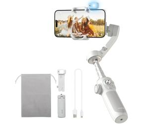 FeiyuTech Vimble 4 Kit avec tracker IA 2 en 1 et accessoire de lumière de remplissage, stabilisateur de cardan pour smartphones avec tige extensible de 21,6 cm, cardan de téléphone à 3 axes, contrôle