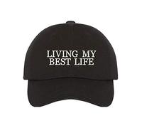 feiyuzhang Chapeau de soleil unisexe Living My Best Life Dad Hat - Casquette de baseball - Unisexe, Noir , Taille unique