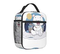 feiyuzhang Sac à déjeuner portable pour femme/homme, isolé, ours des neiges, pêche qui veut manger du poisson dans la nourriture, boîte à déjeuner isotherme réutilisable pour bureau, travail, école