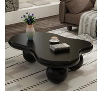 FeiZhiYanS Table Basse Black Cloud, Jolie Table Basse Moderne irrégulière à Bord Rond avec 3 Pieds de Support en Boule Robustes et Plateau de 2,59" d'épaisseur, pour Le Salon,D46in