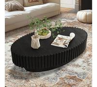 FeiZhiYanS Table Basse Ovale cannelée Artisanale, Style Moderne Minimaliste et élégant, avec Un piétement Robuste, idéale pour Un Salon ou Un Appartement.,K