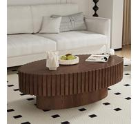 FeiZhiYanS Table Basse Ovale cannelée Artisanale, Style Moderne Minimaliste et élégant, avec Un piétement Robuste, idéale pour Un Salon ou Un Appartement.,L