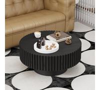 FeiZhiYanS Table Basse Ronde cannelée Artisanale, élégante Table Basse Circulaire Minimaliste Moderne du Milieu du siècle avec Un piétement Robuste pour Salon ou Appartement,H