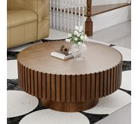 FeiZhiYanS Table Basse Ronde cannelée Artisanale, élégante Table Basse Circulaire Minimaliste Moderne du Milieu du siècle avec Un piétement Robuste pour Salon ou Appartement,I