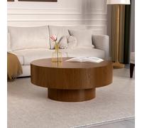 FeiZhiYanS Table Basse Ronde Rustique en Forme de Tambour pour Salon, Table Basse Ronde Marron Moderne et Luxueuse, Table Basses Moderne en Bois en Forme de Tambour pour Bureau à Domicile,A30