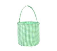 Feizikaw Bac De Rangement Tissus Rangement pour Chambre de bébé Lapin Seau de Pâques pour Nouveau-né ou Lapin à Carreaux Bleus (Green, 23x22.5cm)
