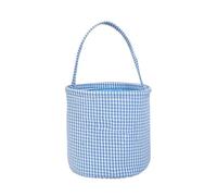 Feizikaw Bac De Rangement Tissus Rangement pour Chambre de bébé Lapin Seau de Pâques pour Nouveau-né ou Lapin à Carreaux Bleus (Blue, 23x22.5cm)