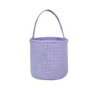 Feizikaw Bac De Rangement Tissus Rangement pour Chambre de bébé Lapin Seau de Pâques pour Nouveau-né ou Lapin à Carreaux Bleus (Purple, 23x22.5cm)