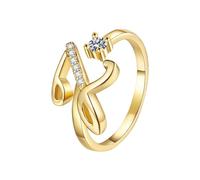 Feizikaw Bague Ajustable Bague avec 26 de l'alphabet anglais pour femme, polyvalente, ouverte, réglable, de Saint-Valentin, cadeau Saint-Valentin, couple s'offrant des cadeaux (Z, One Size)