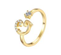 Feizikaw Bague Ajustable Bague avec 26 de l'alphabet anglais pour femme, polyvalente, ouverte, réglable, de Saint-Valentin, cadeau Saint-Valentin, couple s'offrant des cadeaux (G, One Size)
