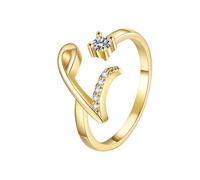 Feizikaw Bague Ajustable Bague avec 26 de l'alphabet anglais pour femme, polyvalente, ouverte, réglable, de Saint-Valentin, cadeau Saint-Valentin, couple s'offrant des cadeaux (L, One Size)